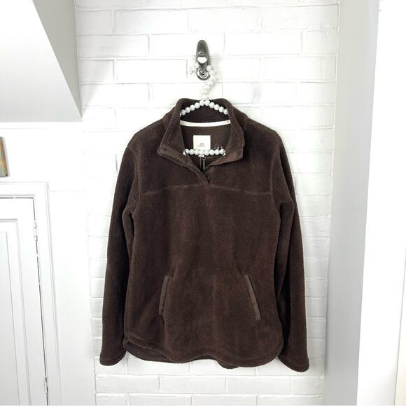 NWT Thread & Supply Brown Sherpa Pullover Jacket Size S - Picture 1 of 11